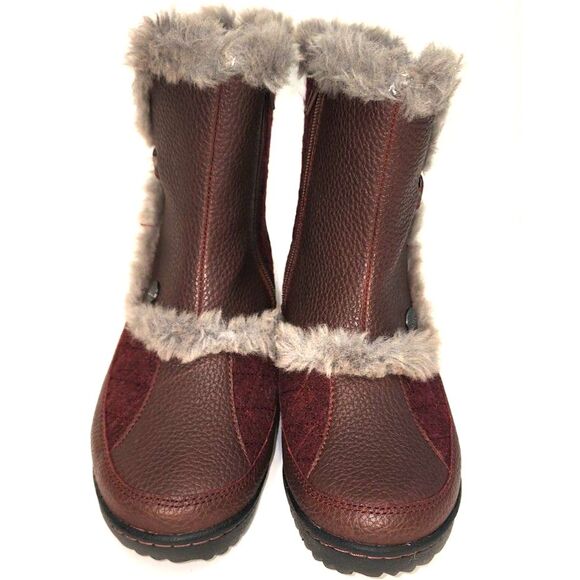 Jambu Eskimo Women's Burgundy Faux Fur Lined Leather Snow Boots 7M - Picture 2 of 12